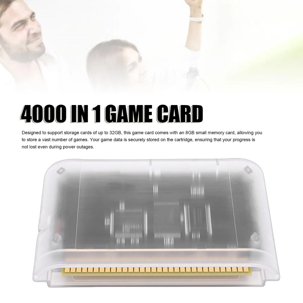 XUMIUZIY Tarjeta de Juego 4000 en 1, Apta para Consolas de Juegos Originales Mega Drive Master System 32X, con Tarjeta de Memoria Pequeña de 8 GB, Compatible con Sistemas de Archivos FAT (Blanca