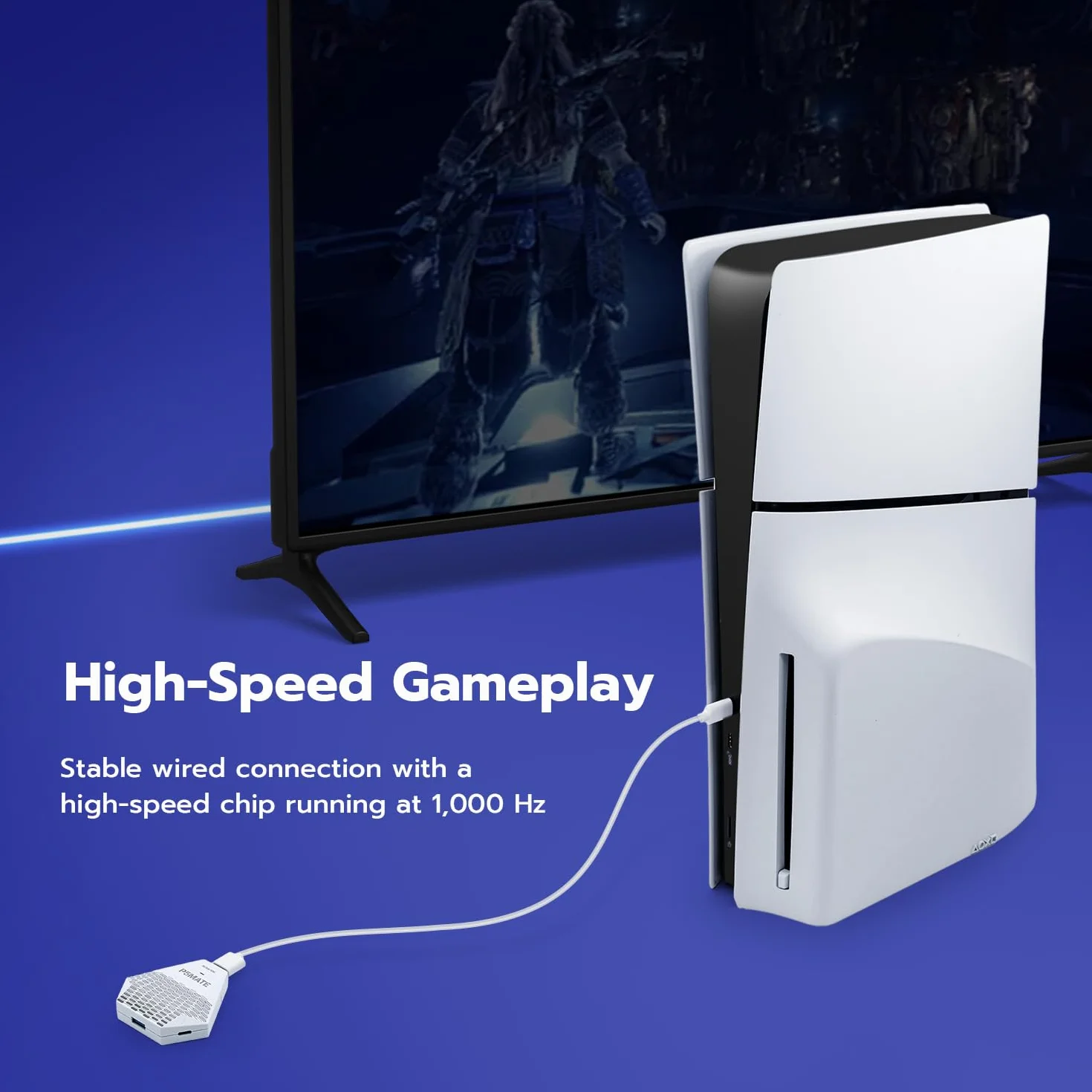 Besavior P5 Mate Adaptador USB para PS5/PS5 Slim, Accesorios de Conversor de Juegos para PS5, Compatible con Juegos multijugador, Baja latencia