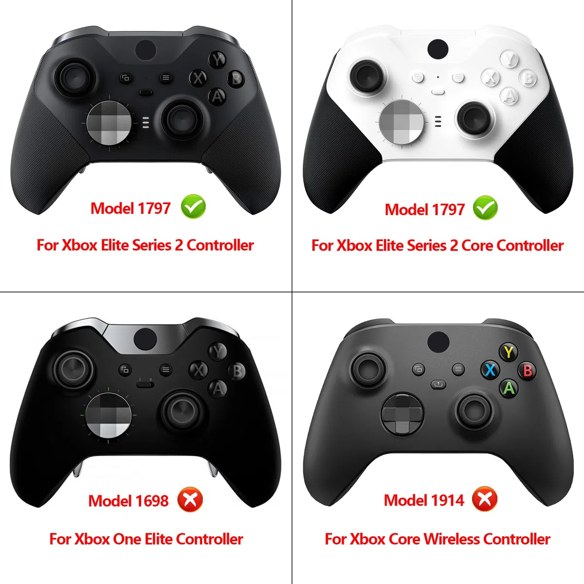 eXtremeRate Whole Clicky Kit para Xbox Elite Series 2, Interruptores Ergonómicos Táctiles para Botones ABXY y LT RT, Mouse Clicky Kit para Xbox Elite Series 2 Core (Modelo 1797) - (Versión Fuerte)