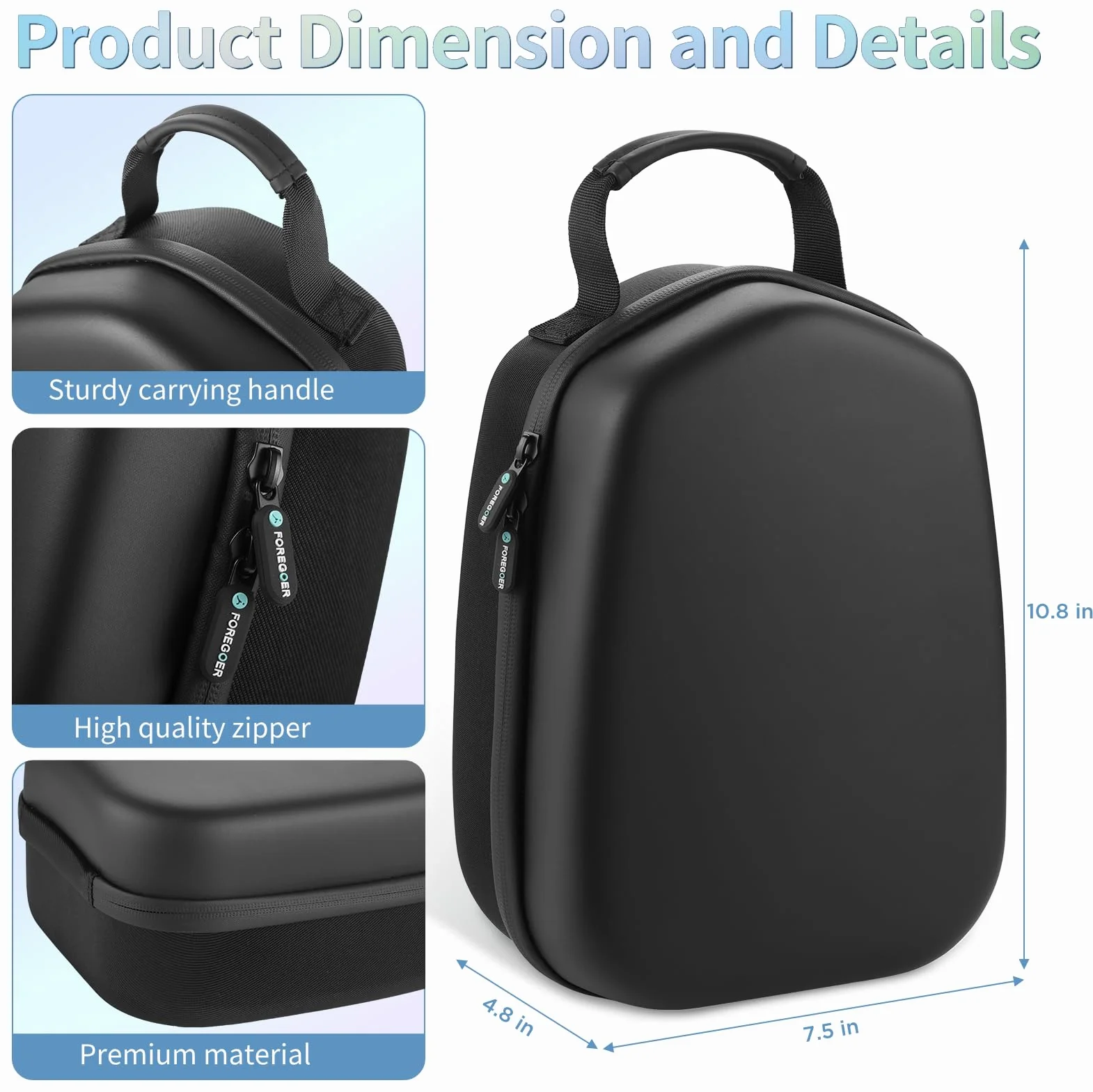 FOREGOER Funda de transporte rígida compatible con Meta Oculus Quest 2/Quest 3/Vision Pro, funda de almacenamiento portátil de viaje para auriculares originales oficiales de VR y controladores