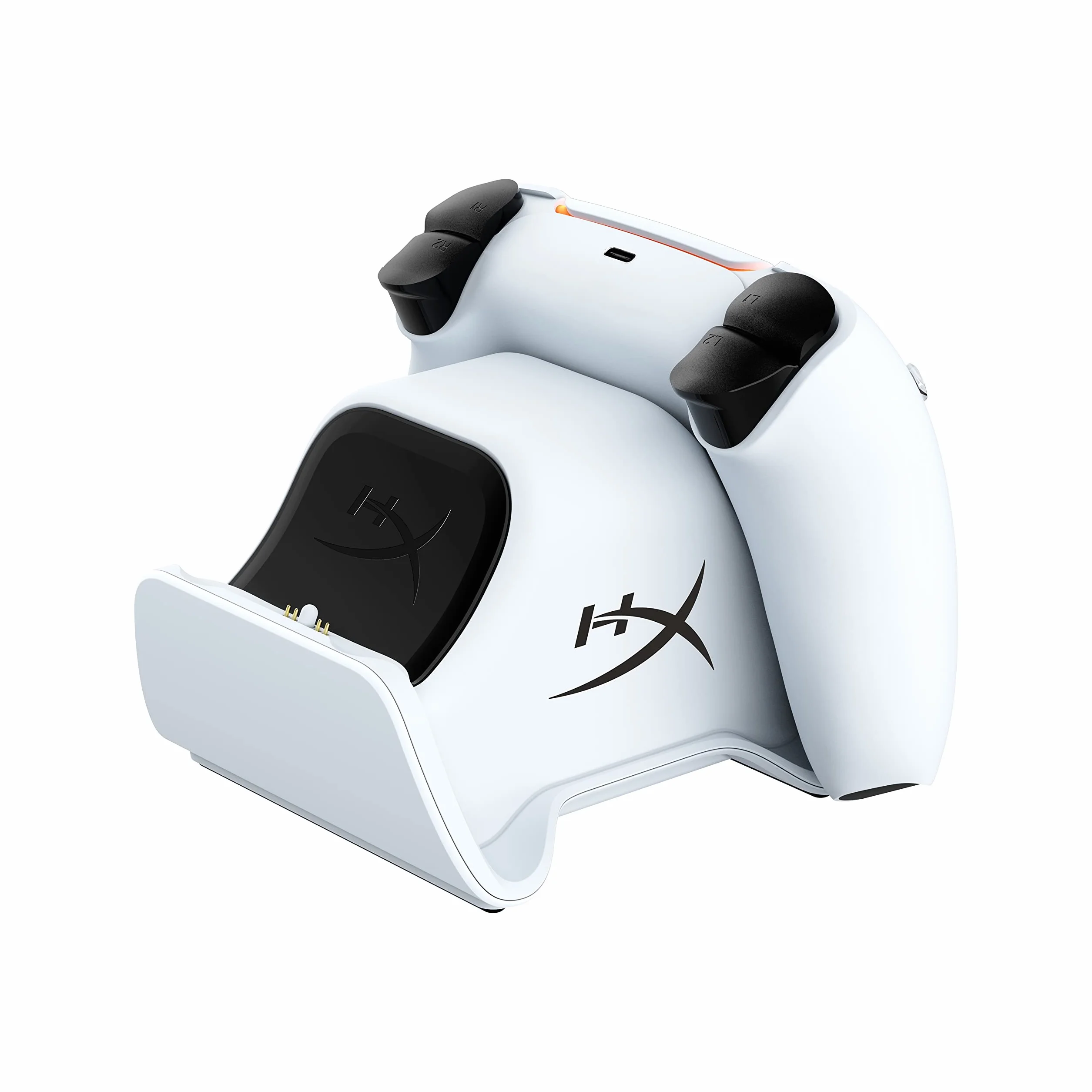 HyperX ChargePlay Duo - Estación de carga para controladores inalámbricos Playstation 5 DualSense, base ponderada y acoplamiento seguro, diseño compacto, cable USB-C incluido