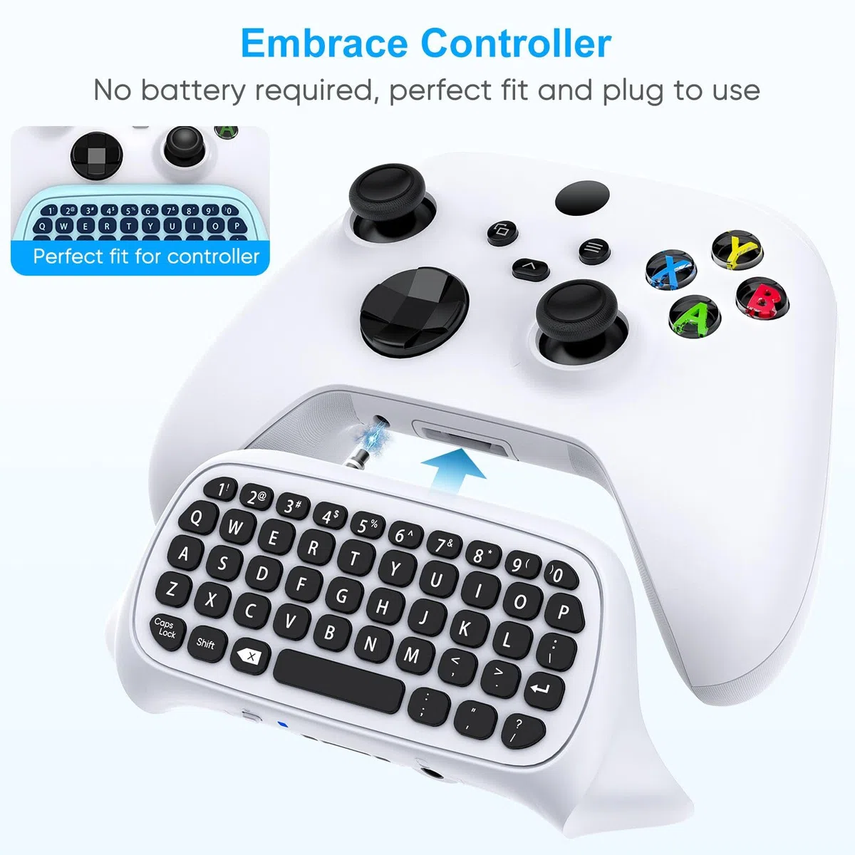 Teclado para Xbox Series X/S/Xbox One/One X/S, Elite One/2, teclado inalámbrico Bluetooth con receptor USB, altavoz integrado y conector de audio de 3.5 mm para Xbox (controlador no incluido)