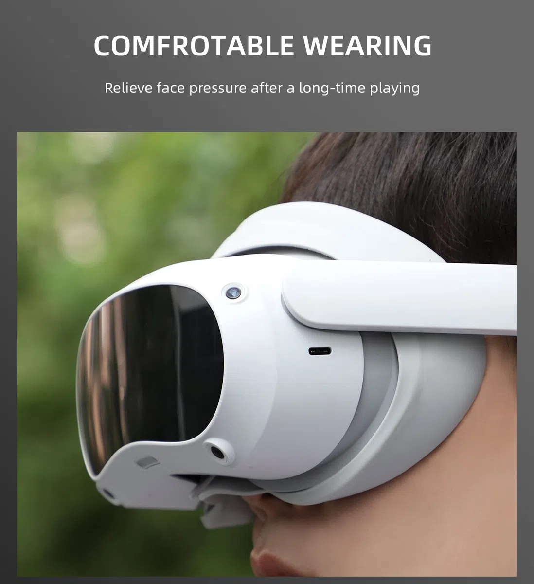 Cover Protector Facial para PICO 4 VR Casco de Realidad Virtual Accesorios Cojín de Silicona Resistente al Sudor Cubierta Luz Blanca