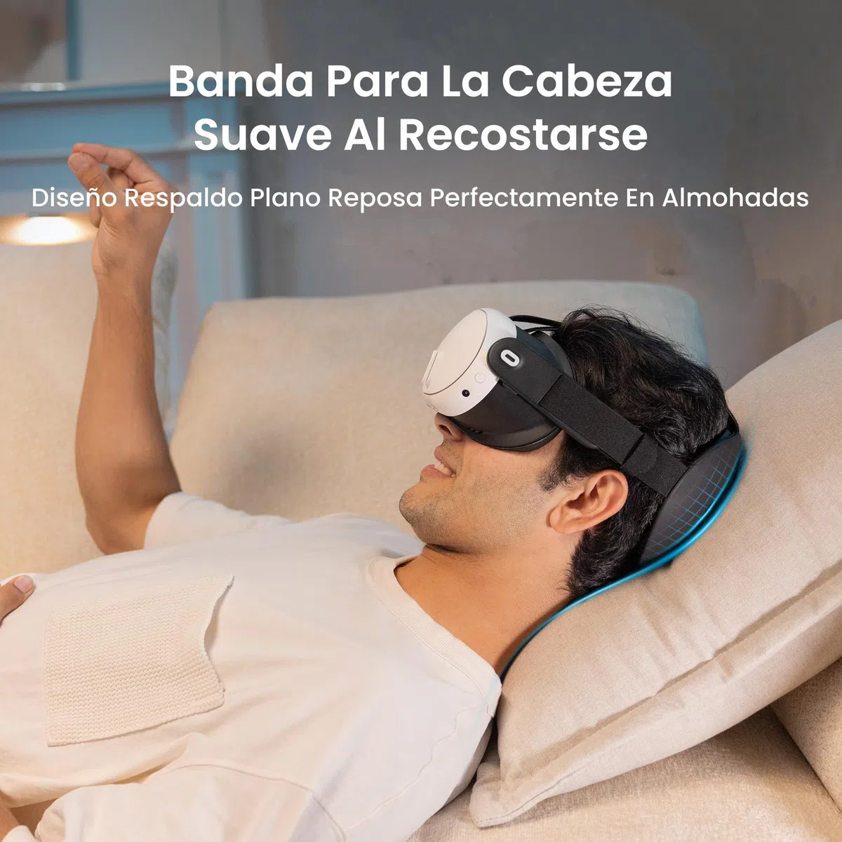 KIWI design K4 Flex Banda Cabeza Confort para Meta Quest 3/3S, Correa Elite Ajustable con Espuma PU para Mayor Comodidad e Inmersión en Juegos RV (Sin Batería)