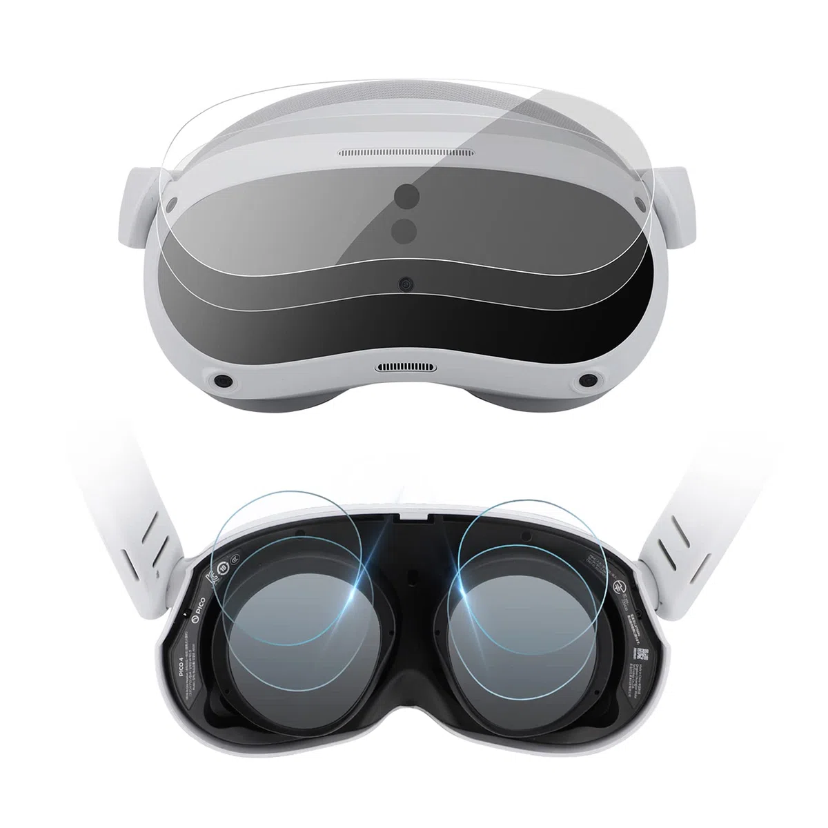 Juego de 2 protectores de pantalla flexibles para PICO 4 auriculares VR para gafas y pantalla antihuellas, antiaceite, antihuellas dactilares