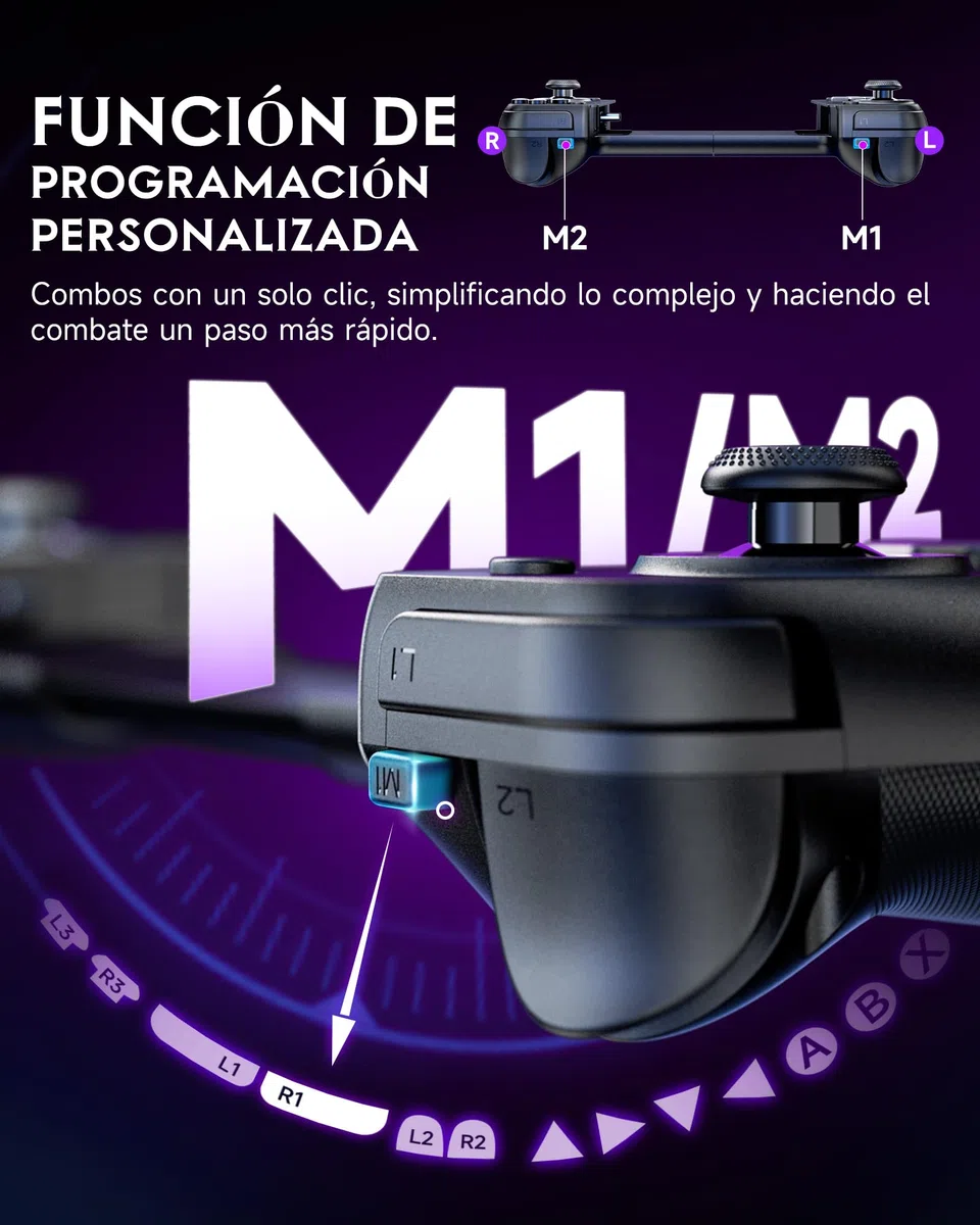 EasySMX M10 Móvil Mando de Juego para Android - Controlador de Juegos Móvil con Hall Joysticks/Triggers - Baja Latencia - Plug and Play
