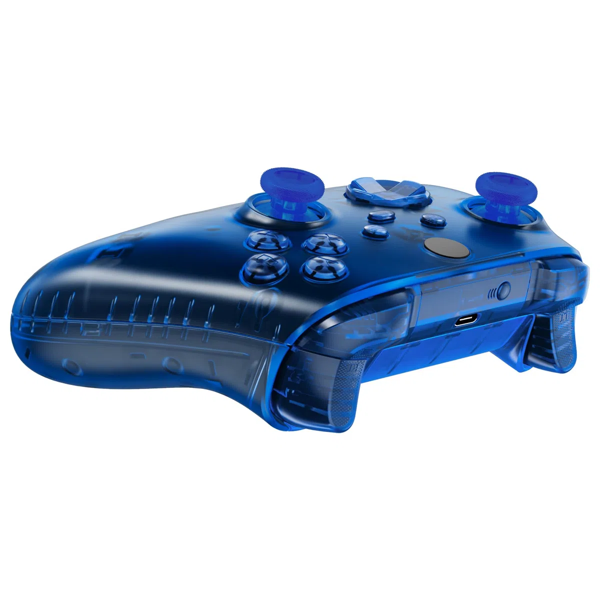 eXtremeRate Carcasa Transparente para Xbox Series X S Mando Carcasa Completa Protector Placa Trasera Funda Frontal Empuñadura Agarre con Botones para Xbox Series S X Control-No Incluye Mando(Azul)