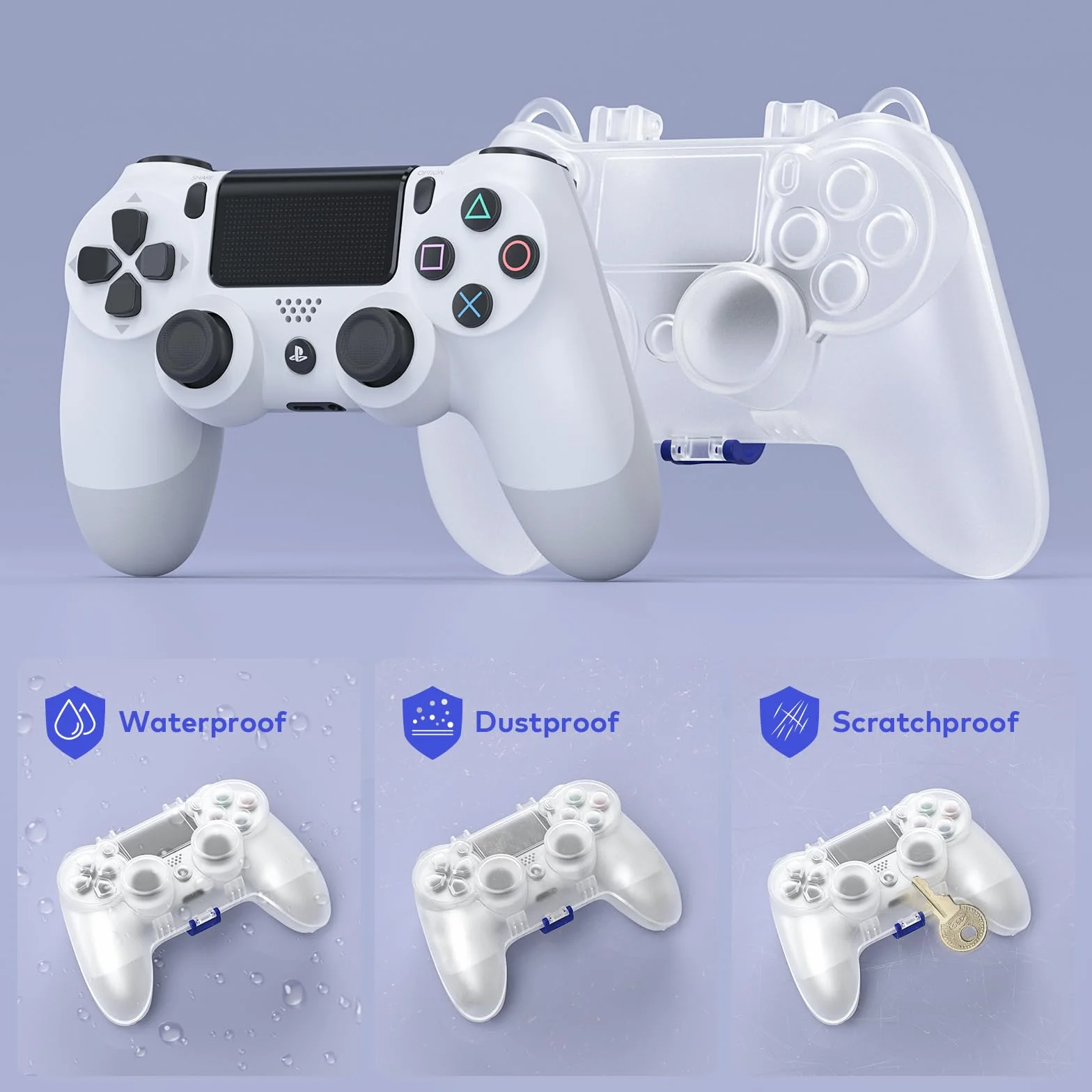 Funda para controlador de PS4, funda protectora Tiiletzote para controlador inalámbrico Playstation 4 DualShock 4, funda de viaje para PS4, funda de almacenamiento para mando PS4, accesorios para la