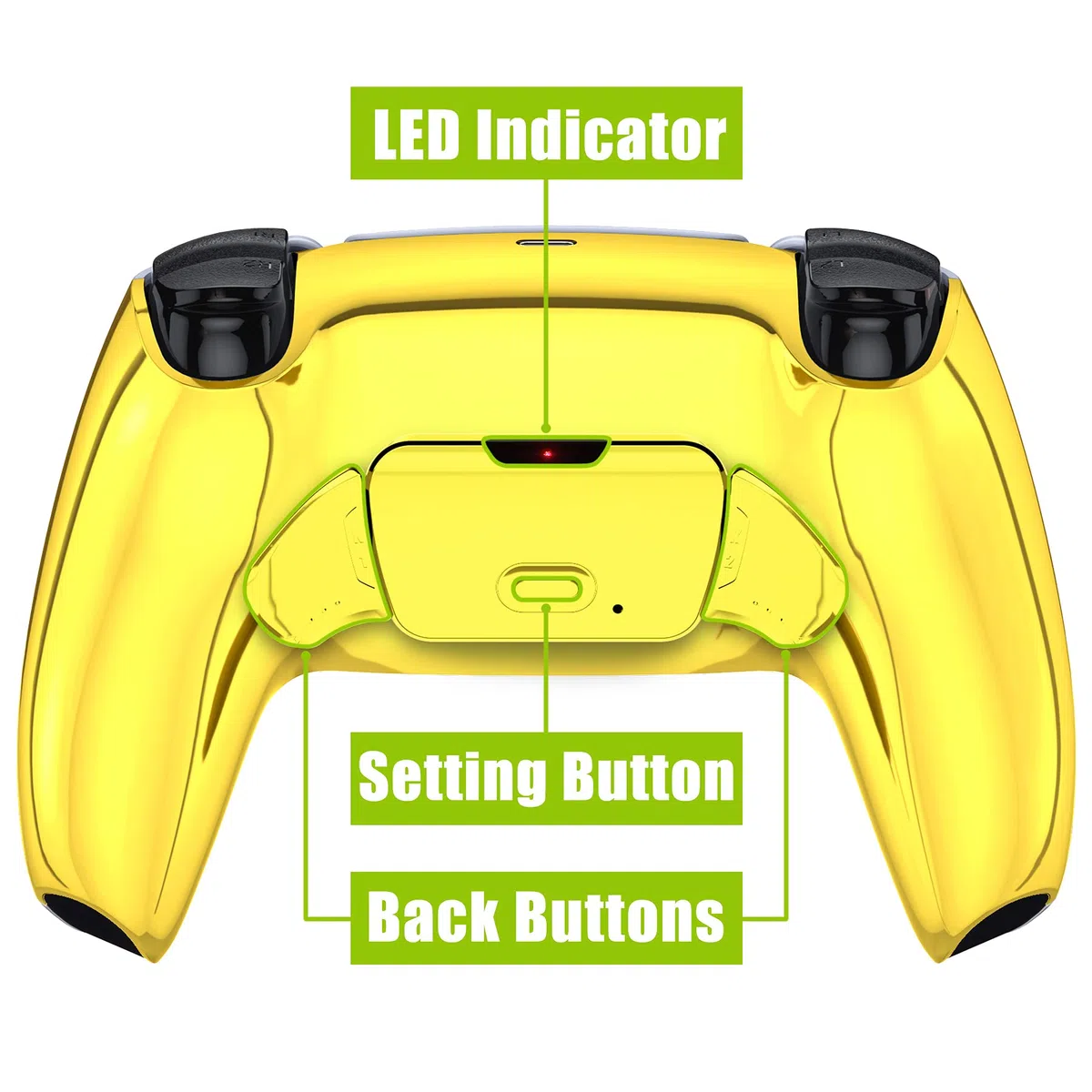 eXtremeRate Programable Rise 2.0 Remap Kit para ps5 Mando BDM-010&BDM-020 Actualización Board & Carcasa Trasera Diseñada & Botones Traseros Accesorios para ps5 Control-NO Incluye Mando(Dorado Cromo)