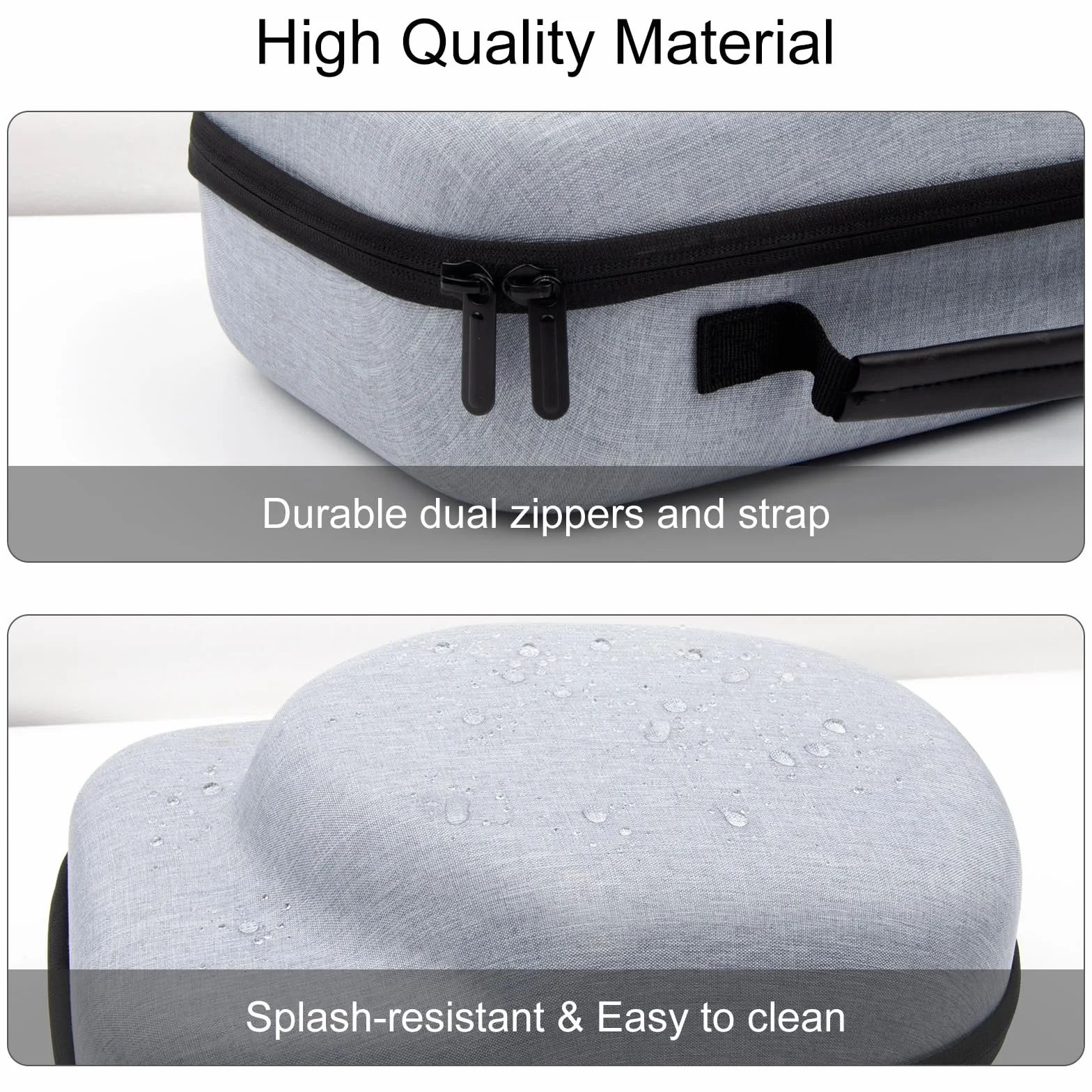Funda para Meta Quest 3, funda de transporte de viaje para Meta Quest 3, protección contra golpes, bolsa de almacenamiento compatible con la mayoría de correas de realidad virtual en el mercado, gris,