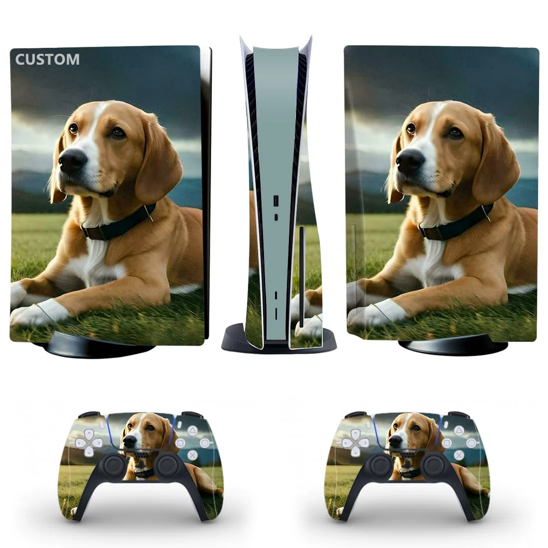 Fundas de vinilo personalizadas para controlador y consola de PS5 versión de disco con tus propias imágenes, calcomanía personalizada para PS5 estándar