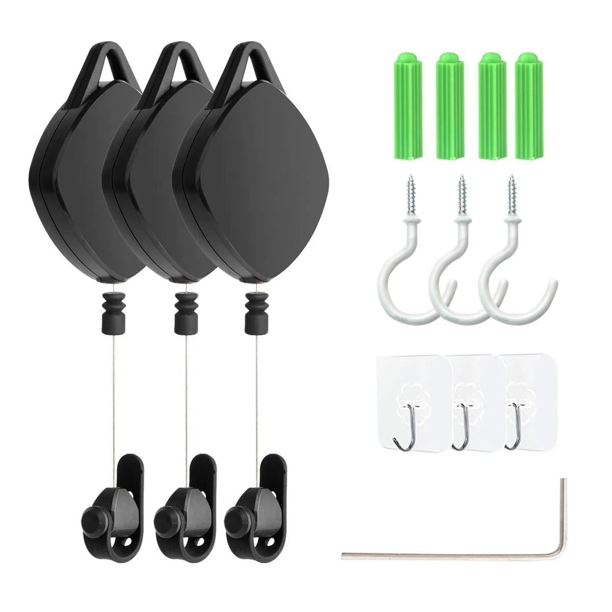 Cuifati system de Gestión de Cables VR Compatible con Vive, Rift, MR, VAL, Valve Index VR, 6 Paquetes de system de Suspensión de Techo Retráctil sin Taladros para Accesorios de Cables (B)