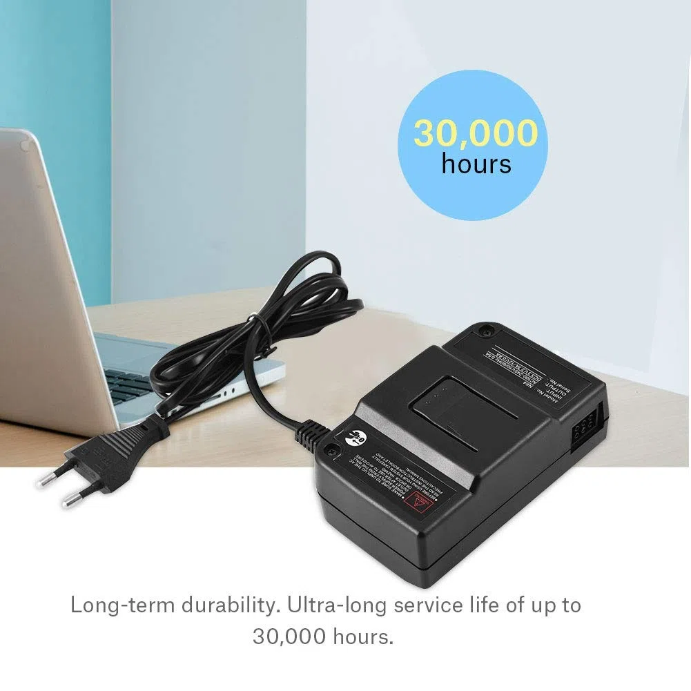 Adaptador de Corriente para Nintendo 64, 30000 Horas Adaptador de Ca Completamente Cerrado para Nintendo 64 Adaptador de Ca Protección de((Estándar Europeo 100-240V))