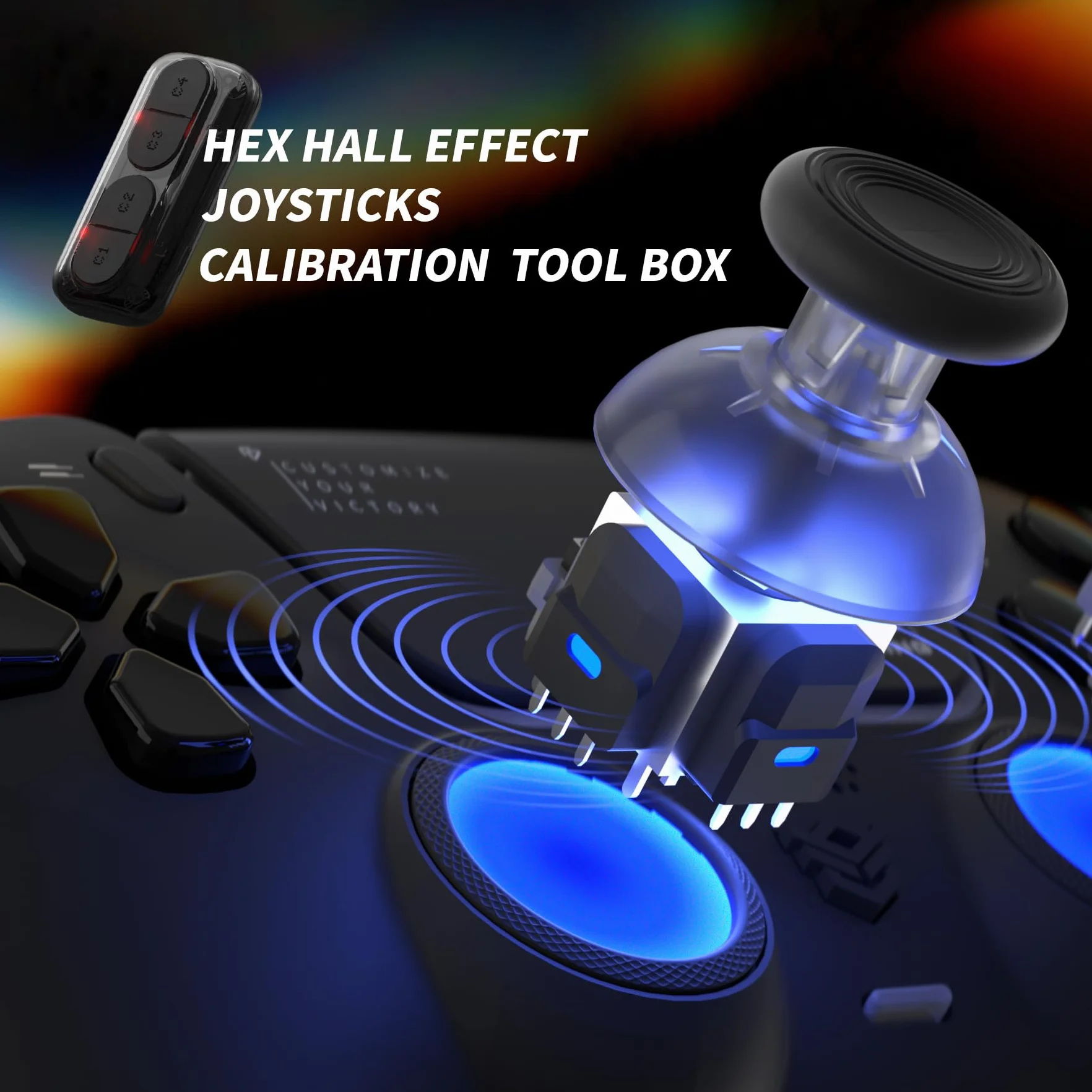 HEXGAMING PHANTOM Pro Juego Controlador para ps5/PC/Móvil, Elite Gamepad con 4 Botones Reasignables/6 Perfiles de Remapeo/8 Palancas/Gatillos para ps5 Juego Adaptable-Efecto Hall(Gris Sombra)