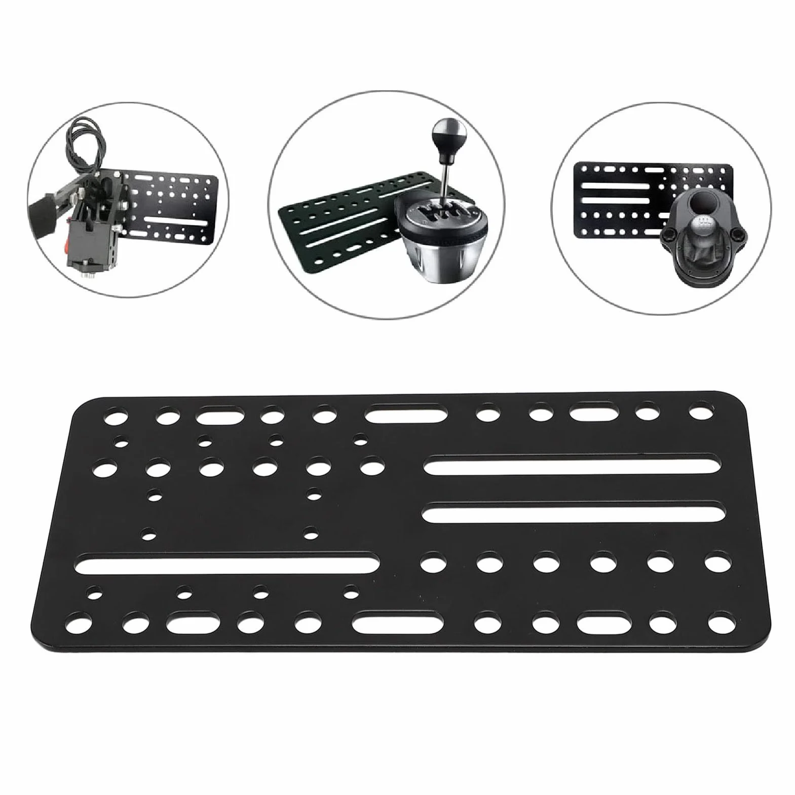 BONKZEBU Placa de Soporte de Montaje del Escritorio de Handbrake USB, Placa Adaptadora Universal de Agujeros Múltiples para la Palanca de Cambios SIM Racing, PC Placa de Montaje de
