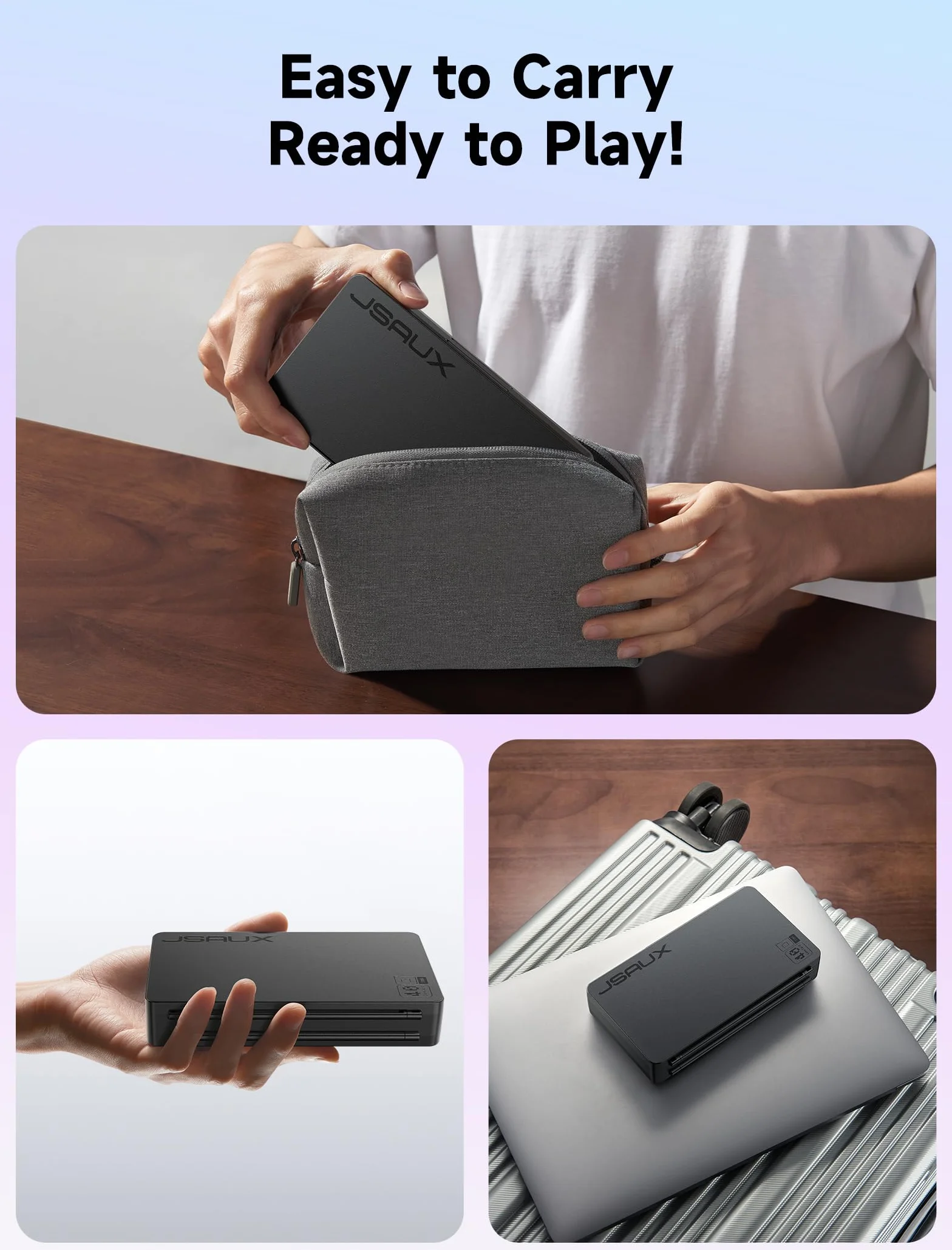 JSAUX Caja para Tarjetas de Juego Compatible con Nintendo Switch 2 (2025), Switch OLED y Lite, Game Card Case Estuche rígido para 40 Cartuchos y Tarjetas Micro SD, Accesorio para Switch – Negro