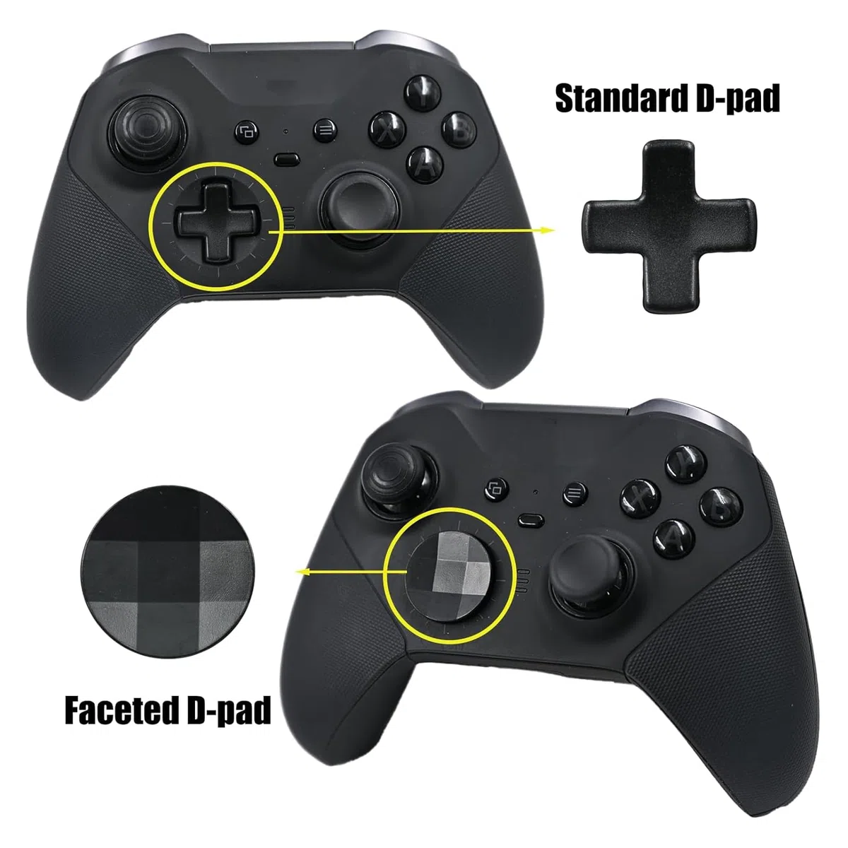 Peixiong Juego de componentes de los mandos 13 en 1 para Xbox Elite Series 2 Core Controllers con 6 joysticks metálicos y herramientas, 2 D-Pads, 4 paletas para Xbox Elite Series 2 (negro)