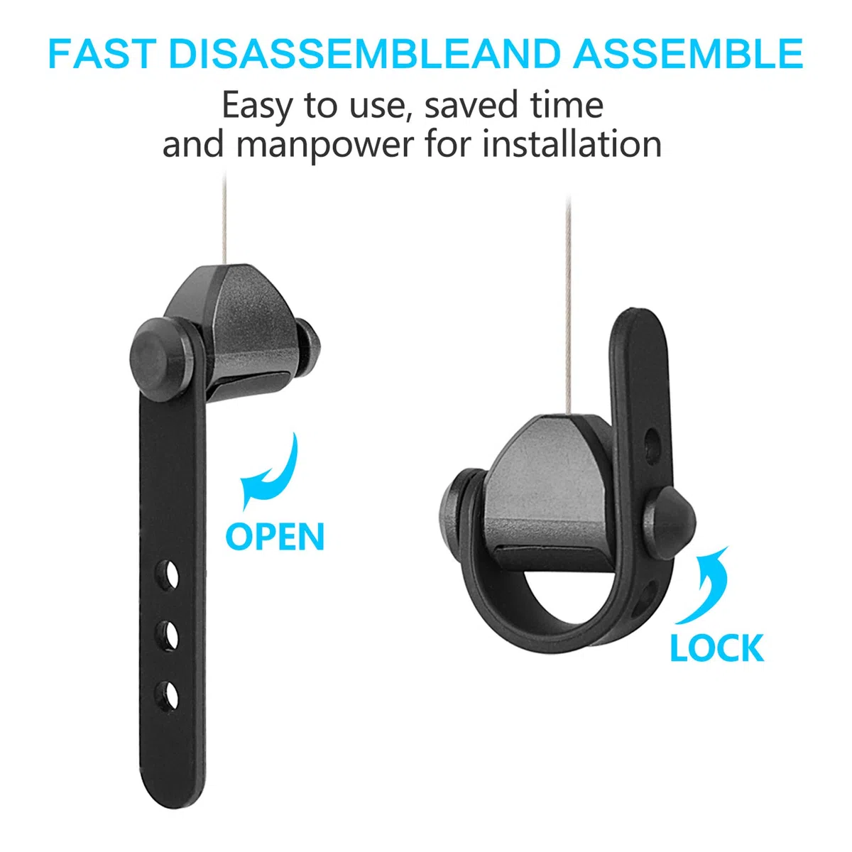 Cuifati system de Gestión de Cables VR Compatible con Vive, Rift, MR, VAL, Valve Index VR, 6 Paquetes de system de Suspensión de Techo Retráctil sin Taladros para Accesorios de Cables (B)