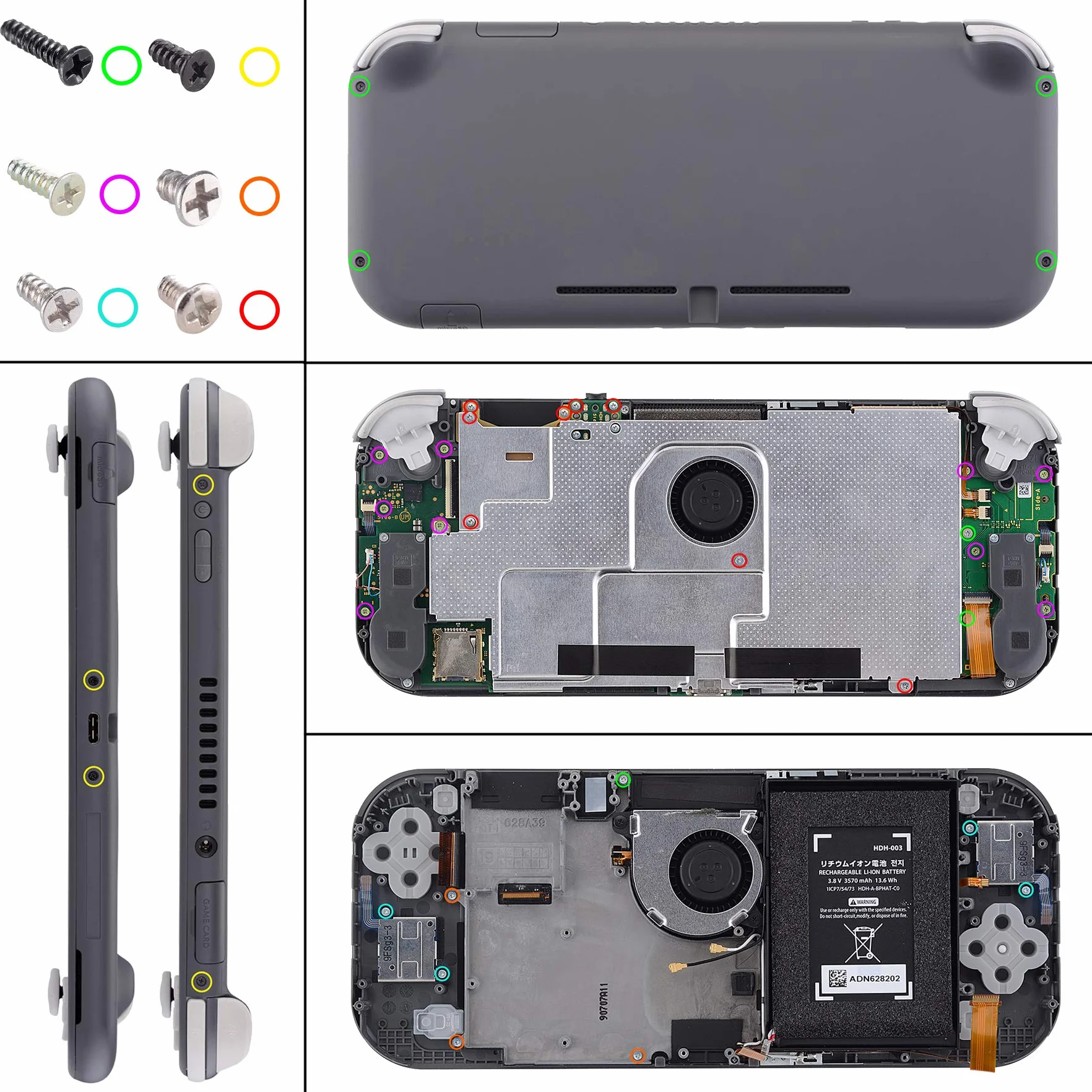 eXtremeRate Carcasa Transparente Compatible con Nintendo Switch Lite, Cubierta Completa de NSL Mando Portátil, Incluye Funda & Botones & Protector de Pantalla - Azul