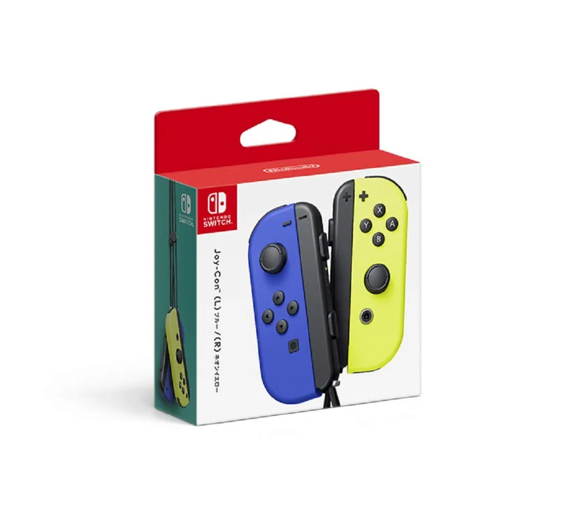 Nintendo Official Switch - Joy-Con Controller Pair - Neon Blue/Neon Yellow (CN) (Switch)