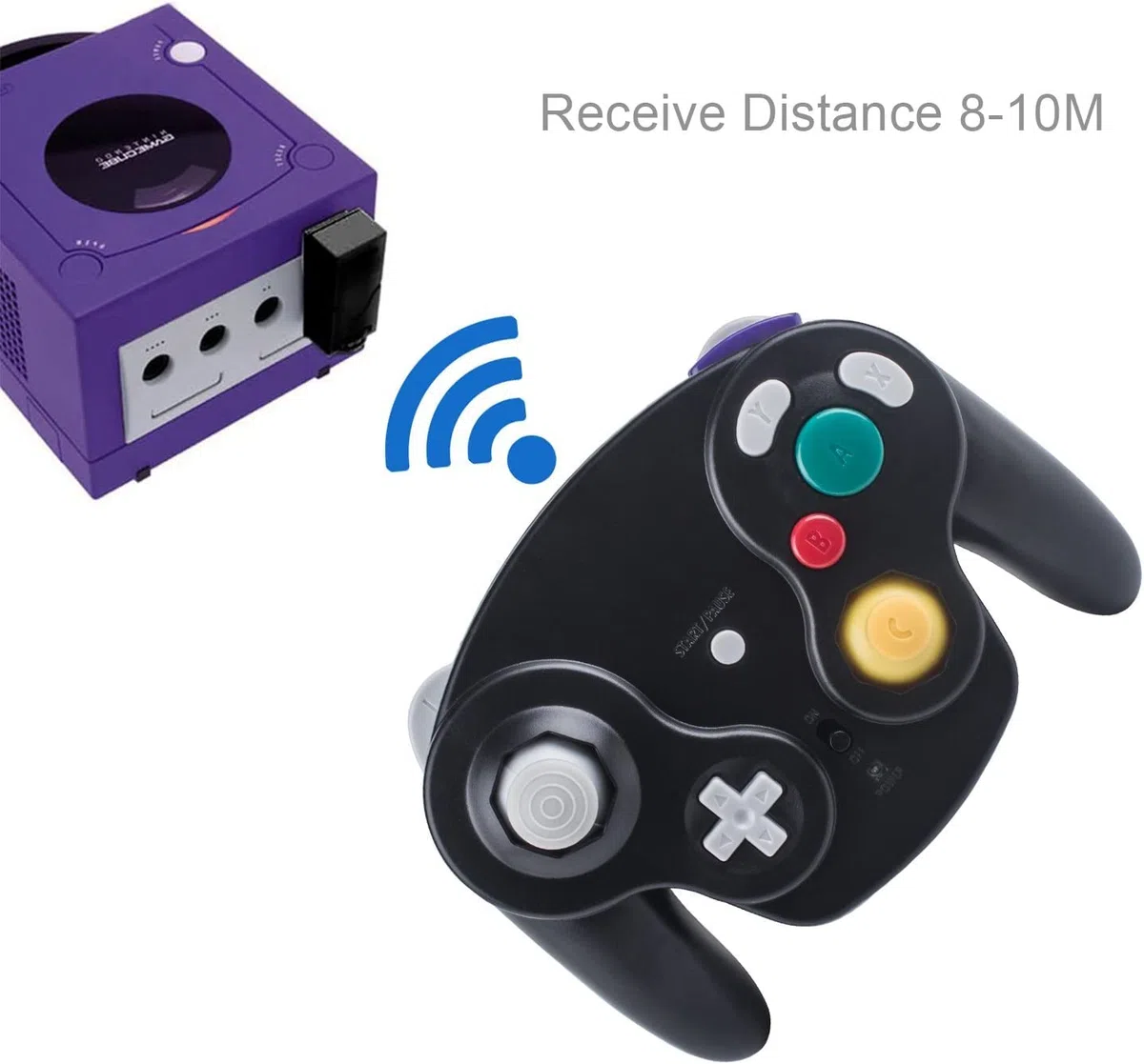Mando Inalámbrico para Gamecube 2.4G Bluetooth NGC Gamepad Joystick Con Adaptador Receptor para Wii U GC