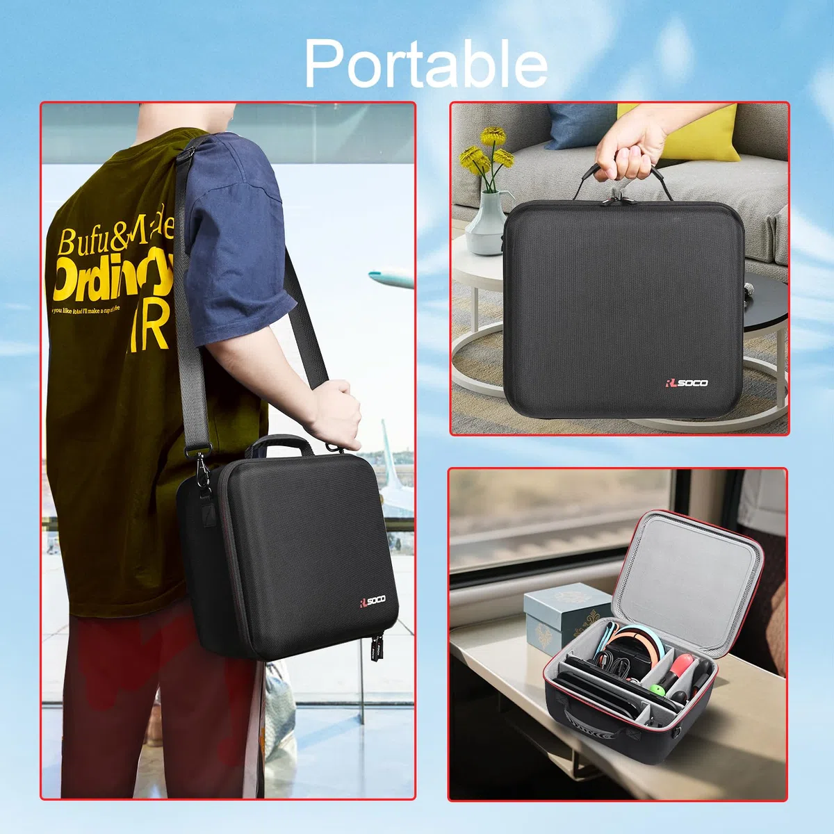 RLSOCO Funda para Nintendo Switch 2-Se Adapta a los Accesorios:Consola Switch 2,Base para TV,Mando Switch 2 Pro,Joy-con 2 Charging Grip,Adaptador,Volante,Cámara,Tarjetas Juego y más(Sólo Funda)