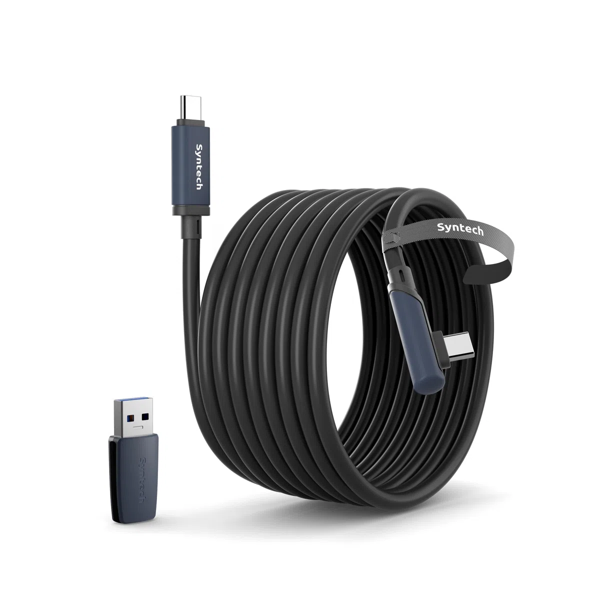 Syntech Cable Link Compatible con Oculus/Meta Quest 3/Quest 3S/Quest2/Pro/Pico 4 Accesorios, Cable Tipo C 6m/20FT con USB 3.0, Transferencia de Datos de Alta Velocidad para Auriculares VR, Negro