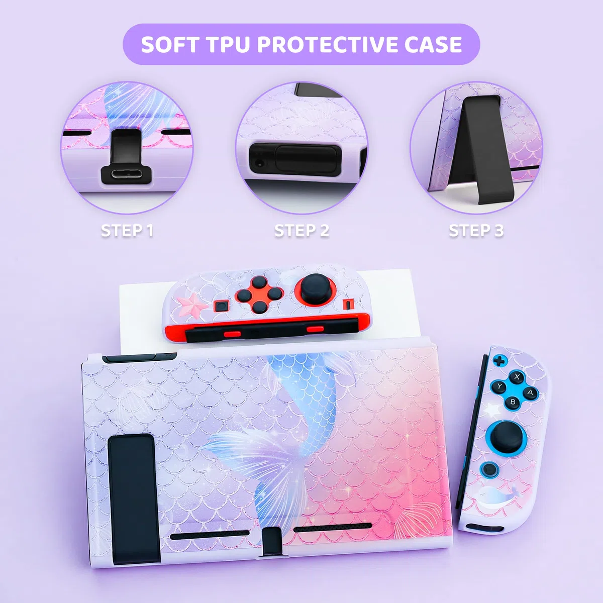 RHOTALL Funda de Transporte púrpura para Nintendo Switch OLED