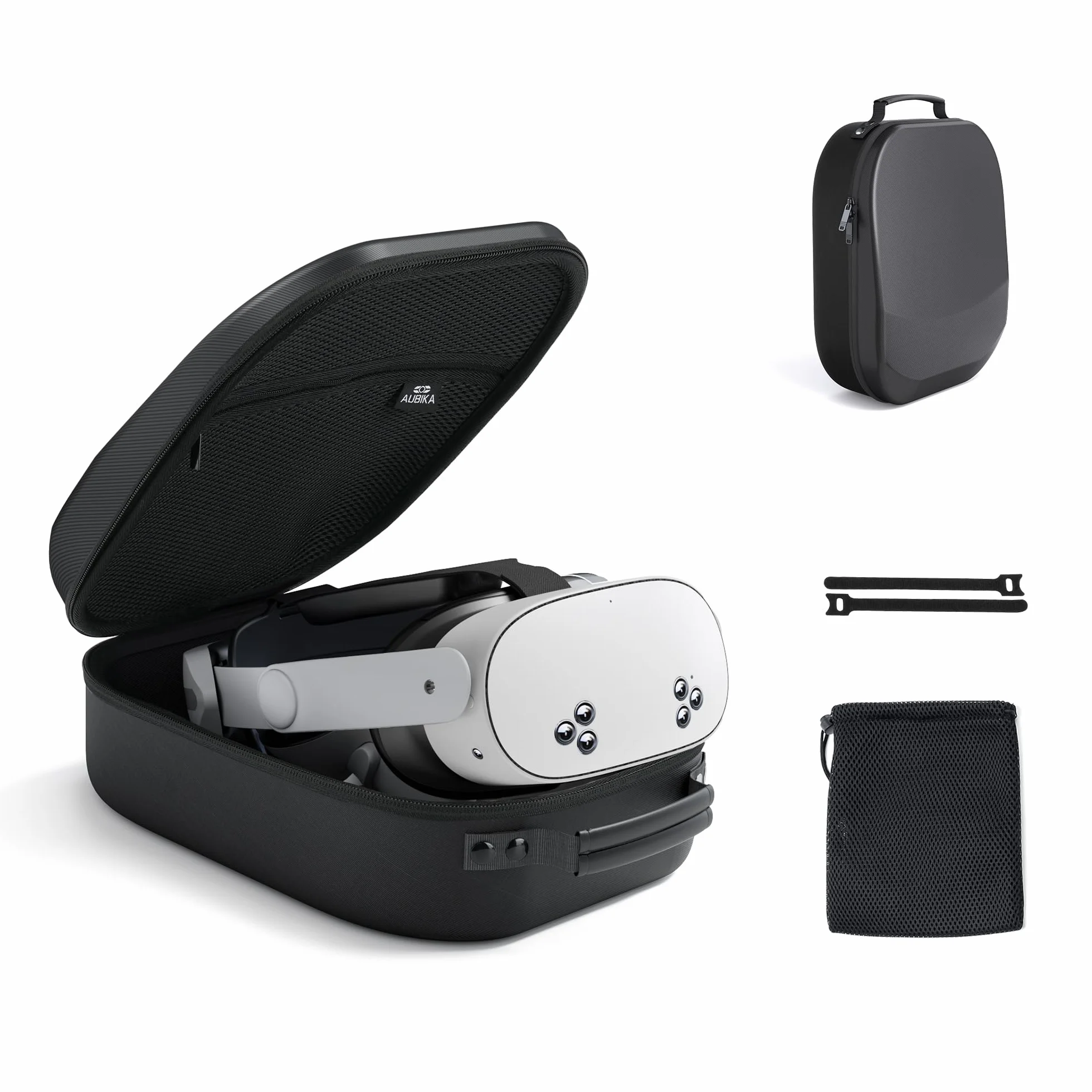 Aubika Carrying Case for Meta Quest 2 / Quest 3/Pico 4/Vision Pro, Compatible con Accesorios de Correa para Auriculares Elite/Battery Strap Accessories, Hard Travel Case