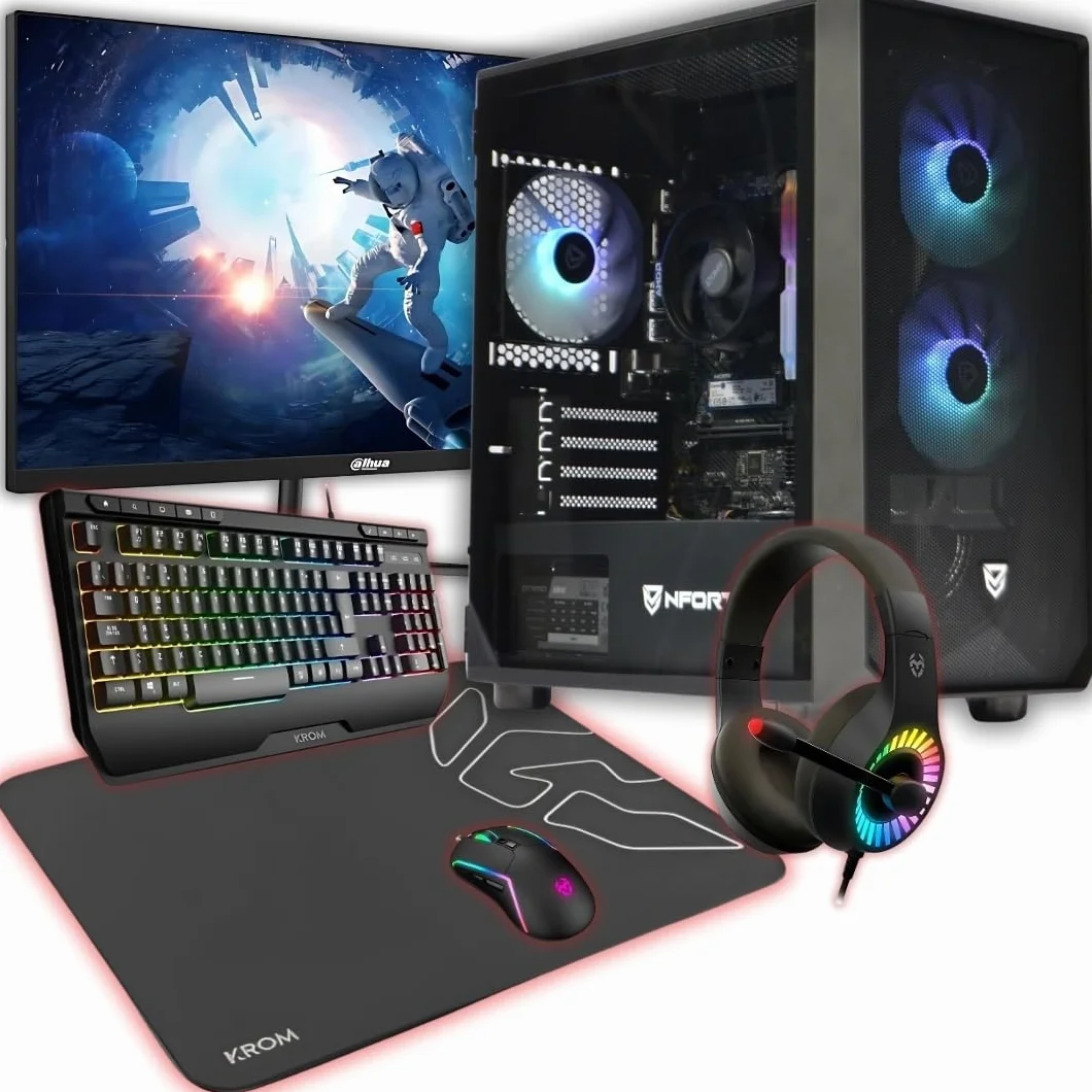 PC Gaming Completo • TrendingPC • Ryzen 5 5600GT Pro 6X 4,60Ghz • 32Gb RAM DDR4 RGB • 1tb m.2 SSD • AMD Radeon Vega 7 Graphics • Windows 11 • WiFi • Monitor 24" 100hz • Teclado, Auriculares y ratón