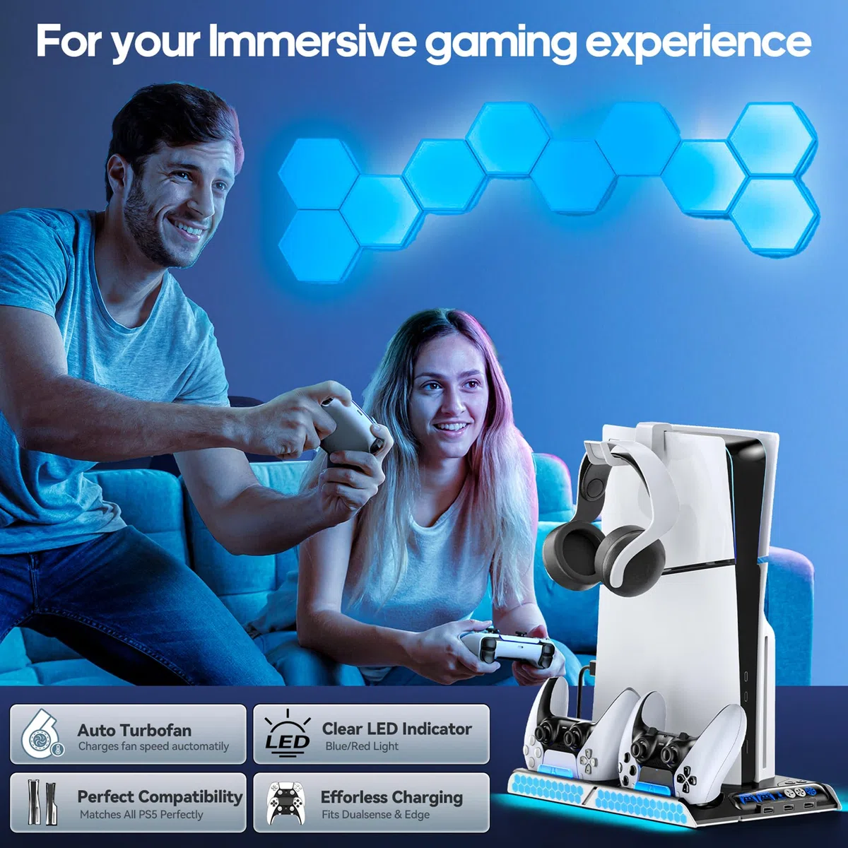 KDD Ventilador de Refrigeración Compatible con PS5