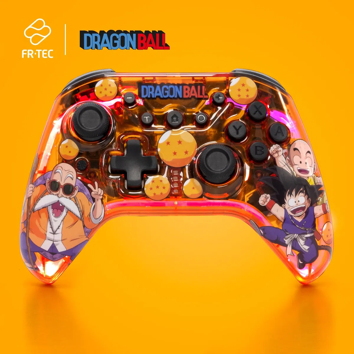 FRTEC - Mando Inalámbrico Dragon Ball Kame para Switch, PC, Móviles, Bluetooth, Luz LED RGB, Gran Autonomía