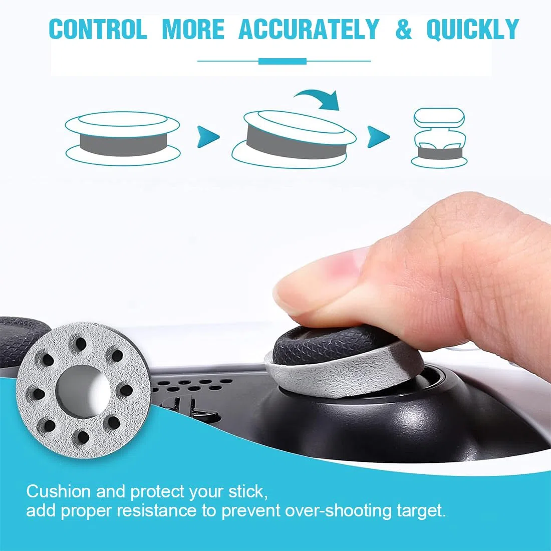 18 Piezas Precision Thumb Stick Ring Aim Assist Anillos amortiguadores Accesorios de Stick analógico para Playstation 5 Xbox One X S Switch PS5 PS4 Controller Sticks Control