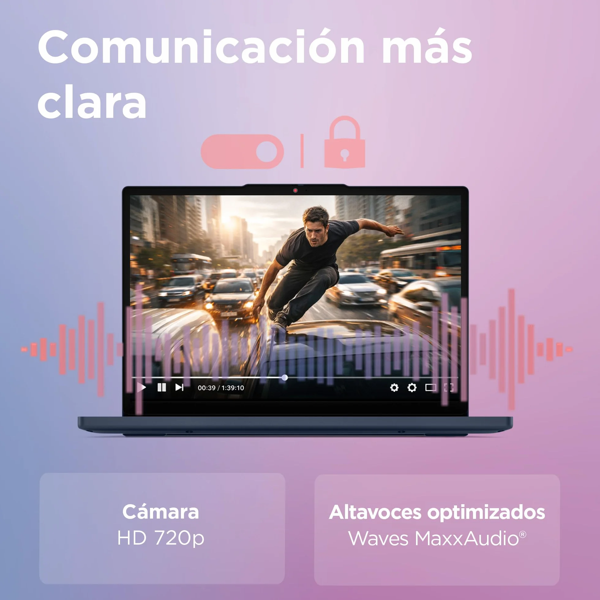 Lenovo Chromebook Gen 11 - Ordenador Portátil 14" WUXGA (MediaTek Kompanio 540, 8 GB RAM, 128 GB UFS 2.2, ChromeOS) QWERTY Español, Azul + 3 Meses Google AI Pro con Gemini Pro y 5TB