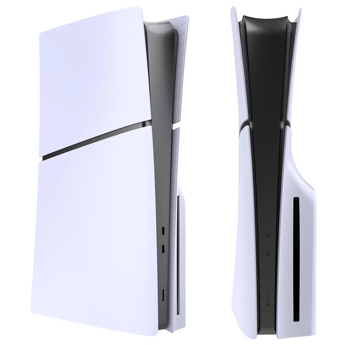 Placas de Cubierta para Consola PlayStation 5 Slim Disc Edition para PS5, Paneles de Carcasa compatibles, Placa Frontal Protectora de Repuesto (Blanco)