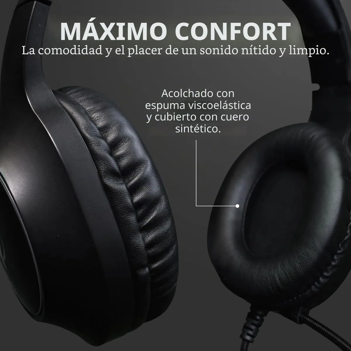 SPYCO - Auriculares Gaming Impulse HE-121 | Audio 50mm | Micrófono Omnidireccional | RGB | Jack 3.5mm y USB | Compatible PS4/Xbox One/Nintendo Switch | Negro, 50 mm, Cuero sintético