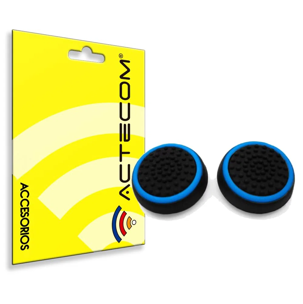 actecom 1 Par Funda de Goma Compatible con Joystick Mando Sony Playstation Dualshock 4 PS4/Slim/Pro Xbox One Eje L3 R3 Gomas (Azul)