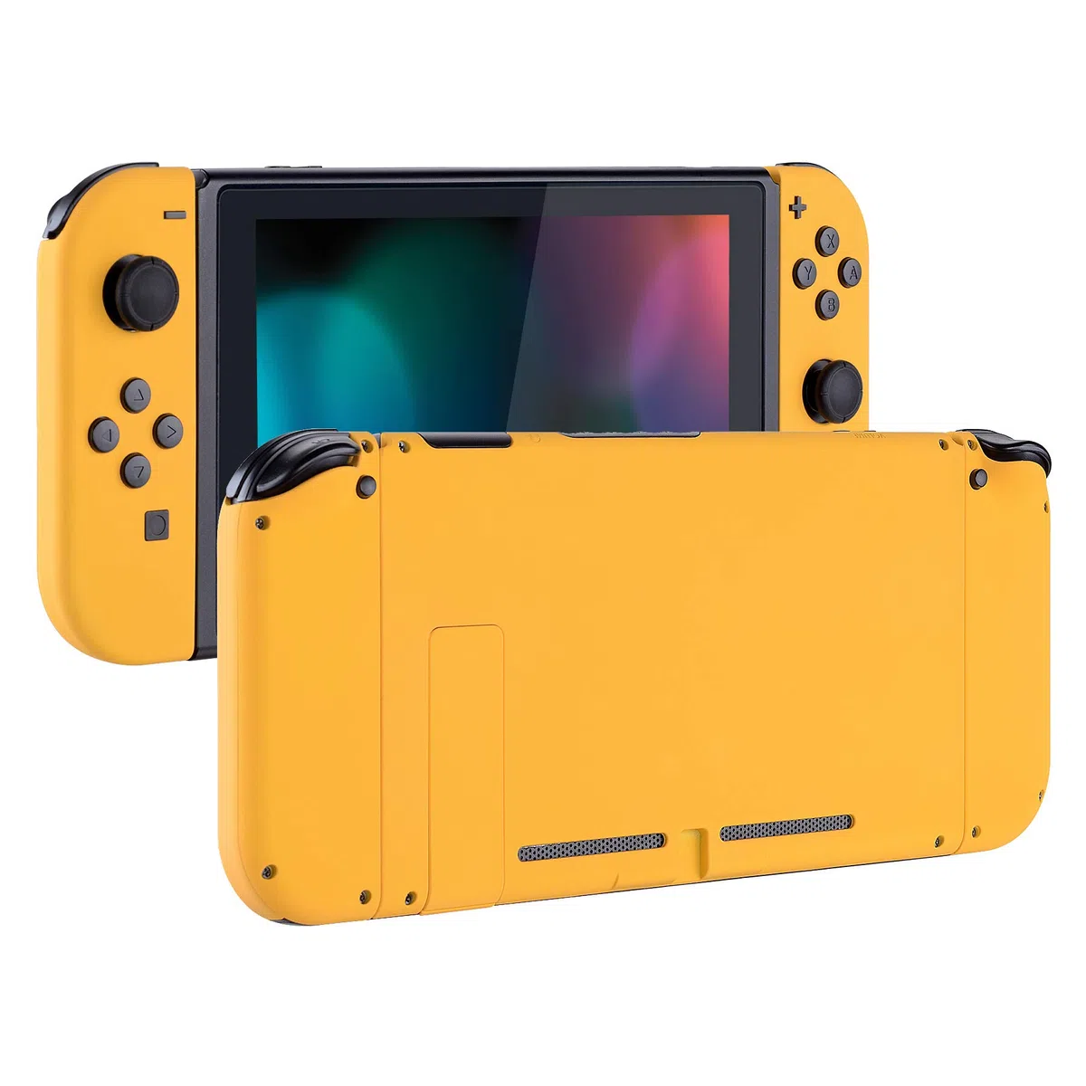 eXtremeRate Carcasa con Botones para Nintendo Switch - Funda Protectora de Reemplazo para Joycons y Consola, Shell de Bricolaje con Teclas para Nintendo Switch Accesorios (Amarillo)