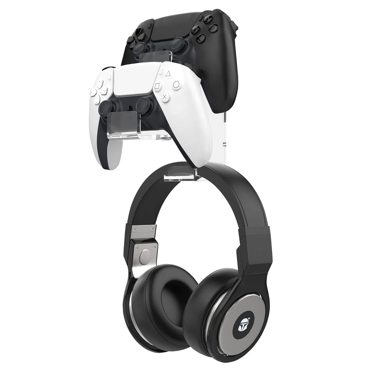 MoKo Soporte para Controlador de Juegos, Soporte de Pared Universal para Auriculares Compatible con Steam, PS3, PS4, PS5, Xbox 360, PC, Switch/Switch 2, Gancho Acrílico para Controlador Dual, Claro