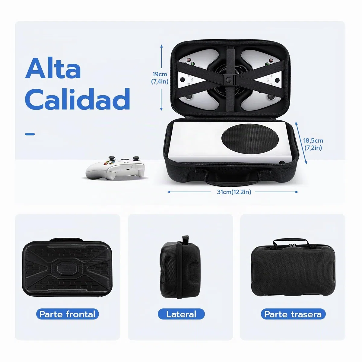 Mcbazel Funda rígida de Transporte para Xbox Series S, Bolsa de Almacenamiento para Consola Xbox Series S, Mando inalámbrico y Accesorios de Juegos, Color Negro, Black, Estuche de Viaje