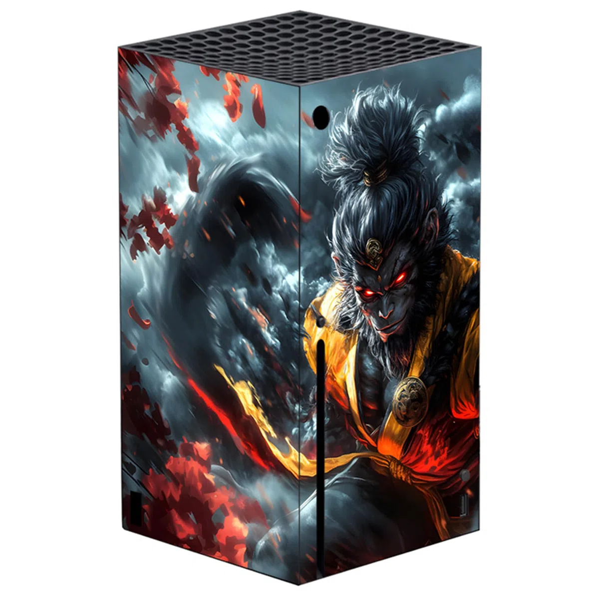 PlayVital Pegatina para Xbox Series X - Calcomanía Vinilo Skin Adhesivo para Consola y Mando, Diseño Duradero, Protección Antirayaduras, Fácil de Colocar y Quitar (Tormenta Wukong)