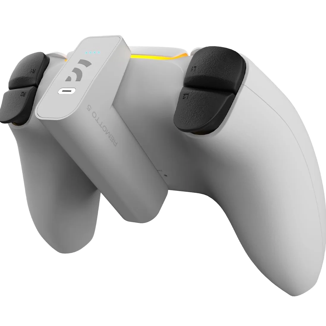 Remotto5 - Cargador para Mando de PS5 Inalámbrico - Batería Portátil para DualSense Juega Mientras Carga - Larga Duración +12 Horas de Autonomía - PS5 Accesorios