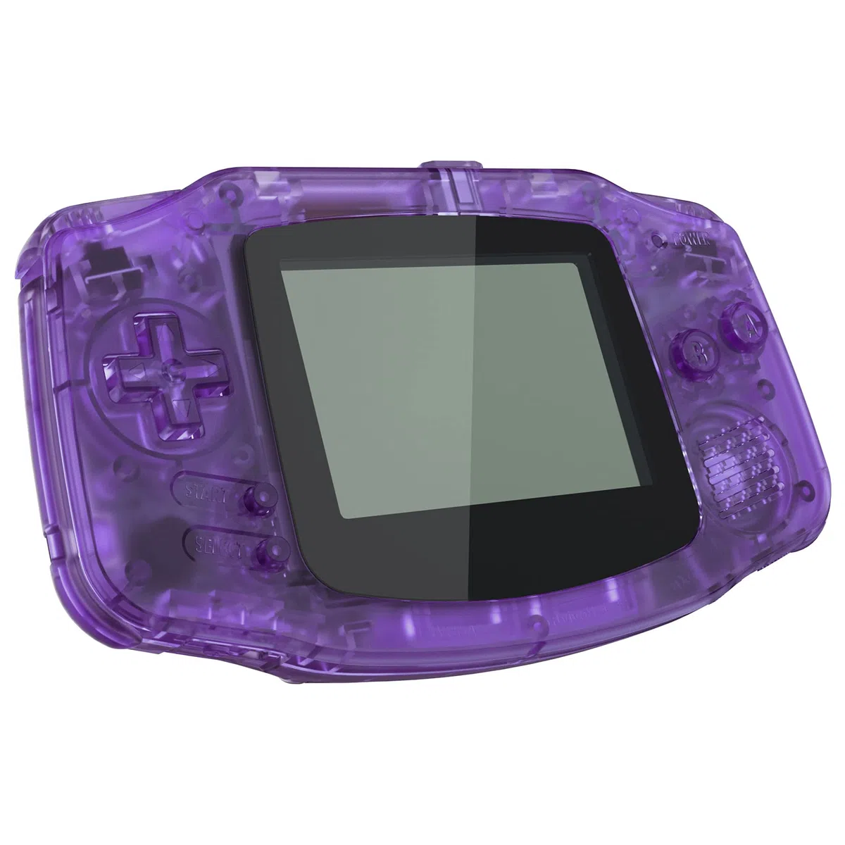 IPS Ready Upgraded eXtremeRate Carcasa Transparente para Gameboy Advance (GBA), Compatible con Todos IPS y LCD Estándar, Funda con Botones para Game Boy - Sin Consola ni Pantalla, Violeta
