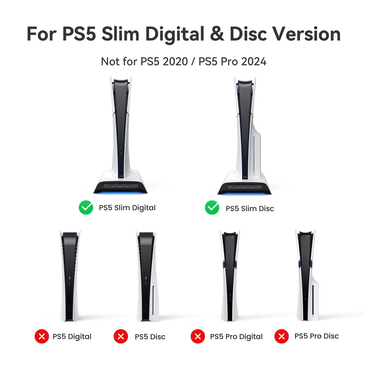 KIWI design D3 Soporte de Refrigeración y Estación de Carga para PS5 Slim con Controlador RGB, Cargador de Controladores PS5, Accesorios PS5 Slim con Ventilador de Refrigeración de 2 Niveles