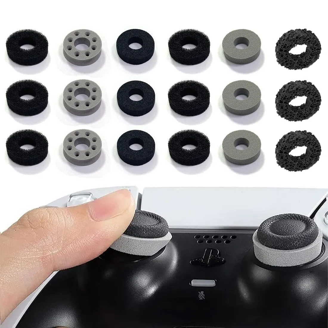 18 Piezas Precision Thumb Stick Ring Aim Assist Anillos amortiguadores Accesorios de Stick analógico para Playstation 5 Xbox One X S Switch PS5 PS4 Controller Sticks Control