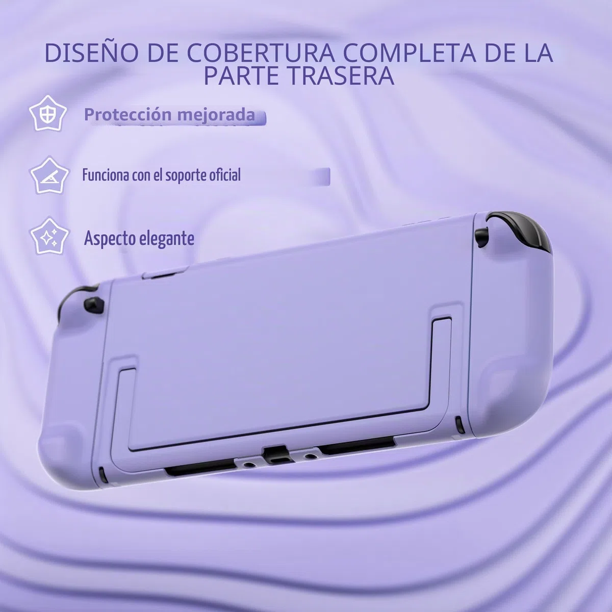 PlayVital Funda Protectora para Nintendo Switch 2 - Carcasa Rígida con Tapas para Joystick, Pegatina y Botones, Compatible con Dock, Antirayaduras y Antigolpes (Violeta Claro)