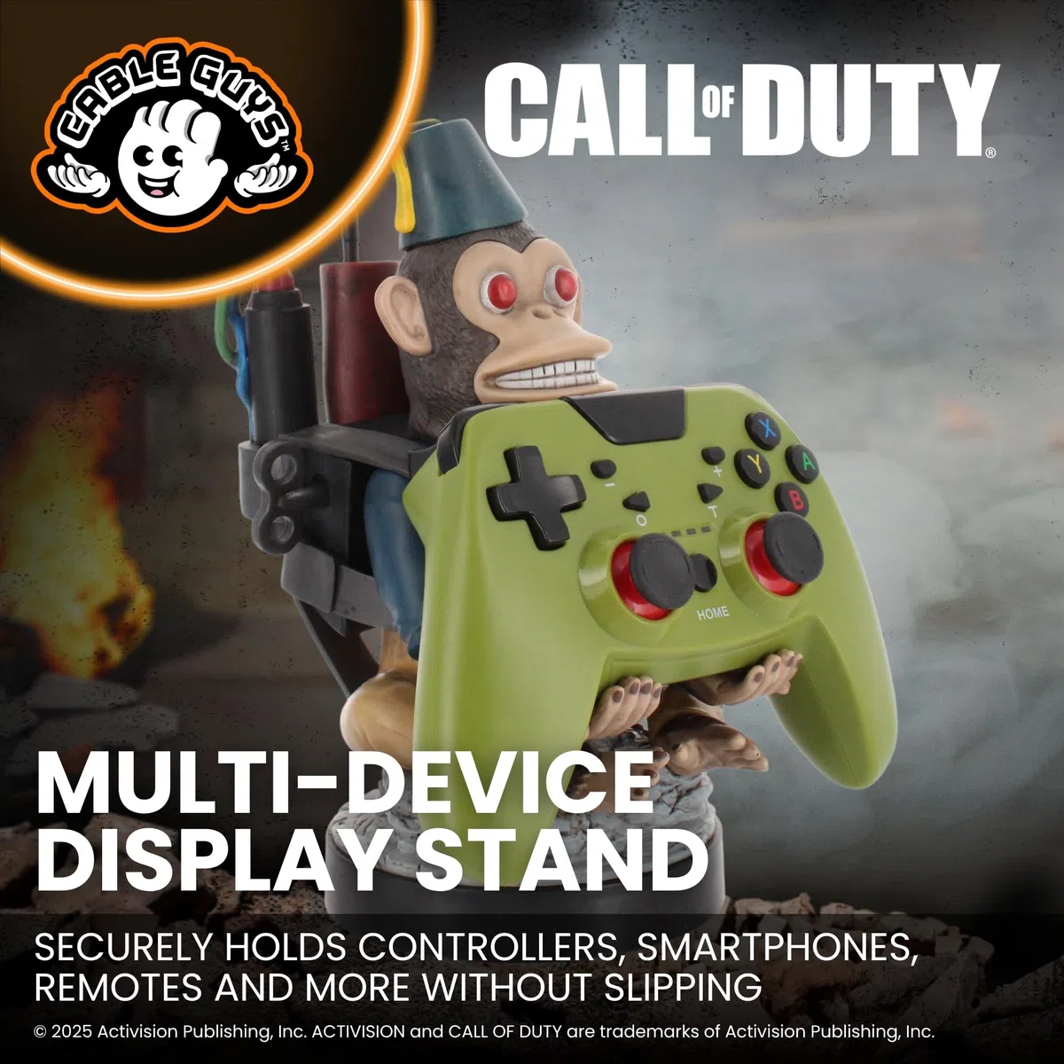 Cableguys Call of Duty Monkey Bomb Soporte Mando y Movil - Figuras Soporte para movil y Mando, Compatible con Xbox, PlayStation y la mayoría de mandos estándar, Accesorios Escritorio Gaming