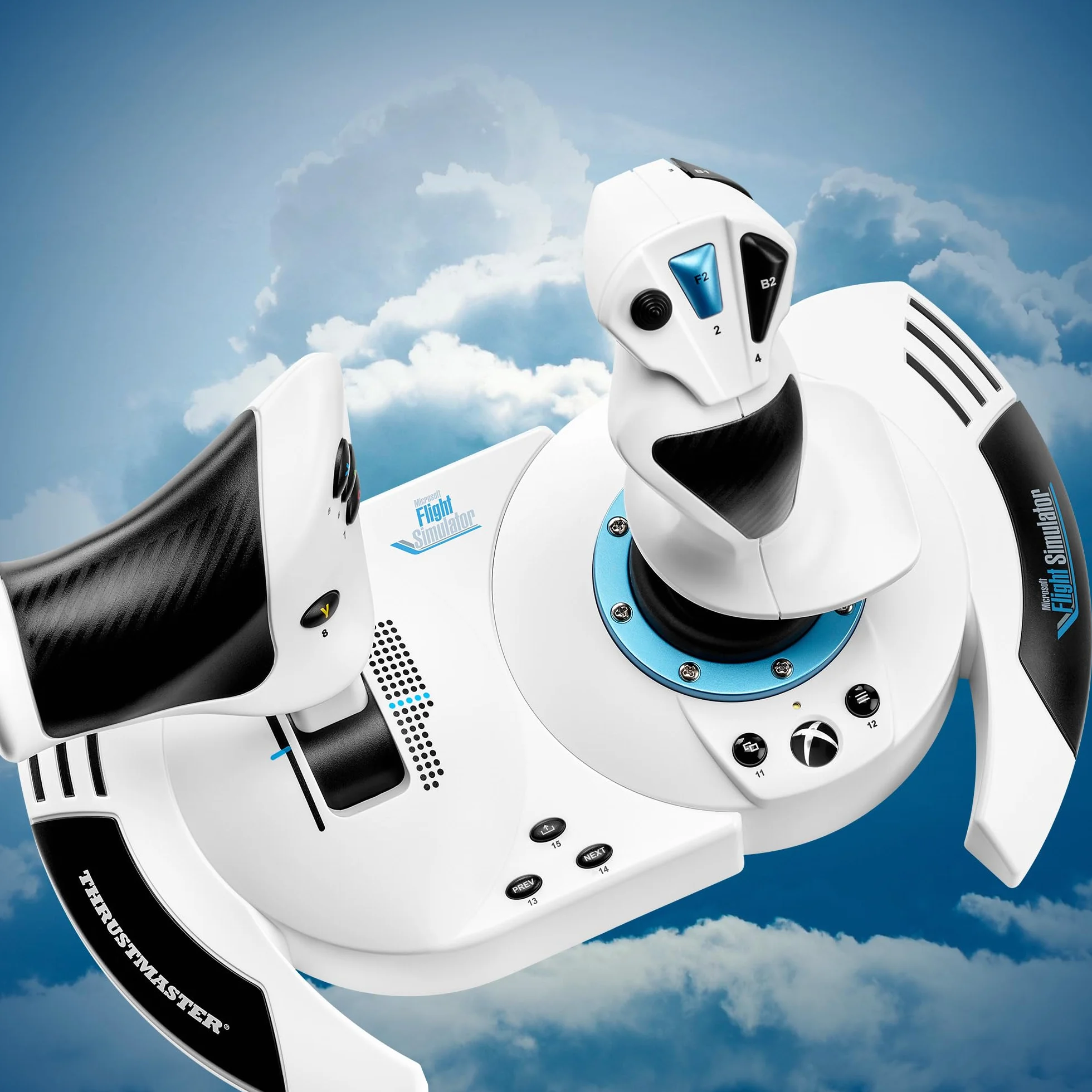 Thrustmaster T.Flight Hotas One Microsoft Flight Simulator Edition - Joystick y Acelerador Desmontable para Xbox Series X|S y PC (Licencia Oficial, 14 Botones, Plug & Play) Blanco