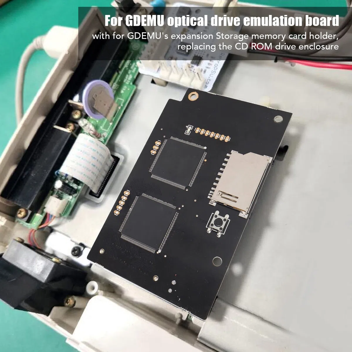 Reemplazo de Placa de Simulación de Unidad óptica V5.15b GDEMU para Sega Dreamcast VA1, con Soporte de Tarjeta de Almacenamiento Remoto, Disipador de Calor