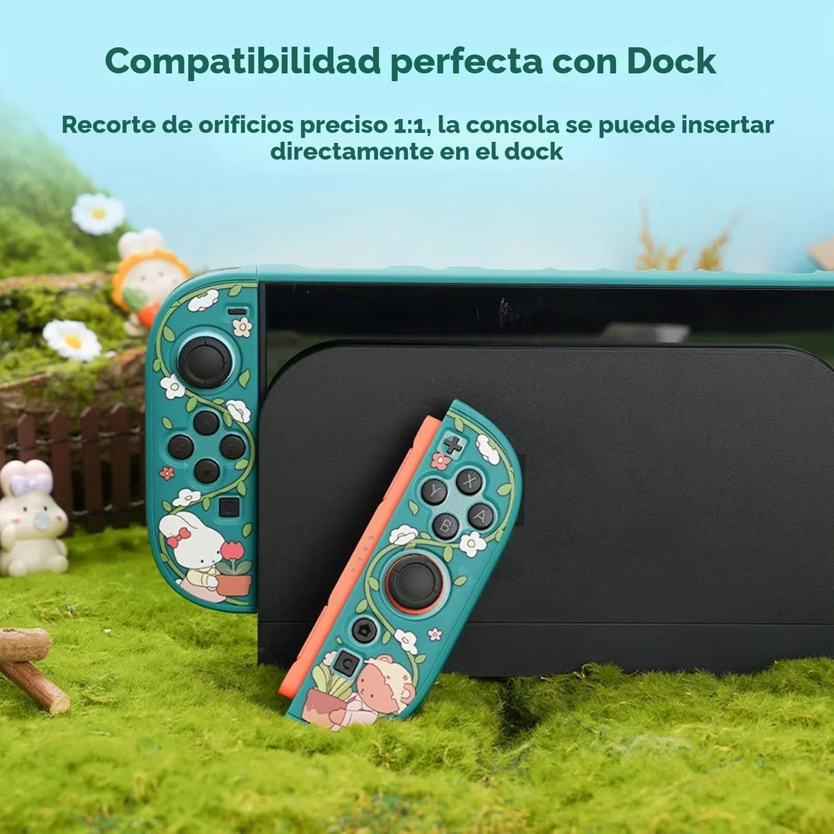 GeekShare Funda acoplable Kawaii para Switch 2, diseño antiarañazos y de absorción de golpes, con diseño de conejito